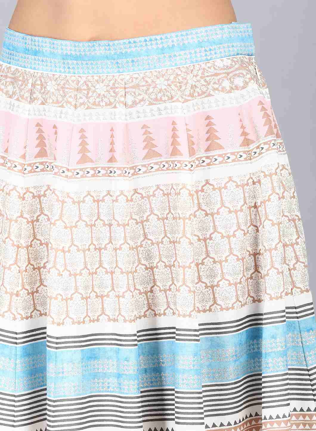 White Glitter Print Skirt