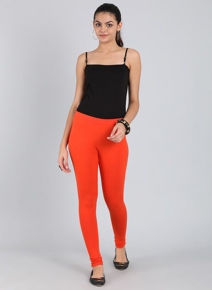 Orange Ankle Length Tights