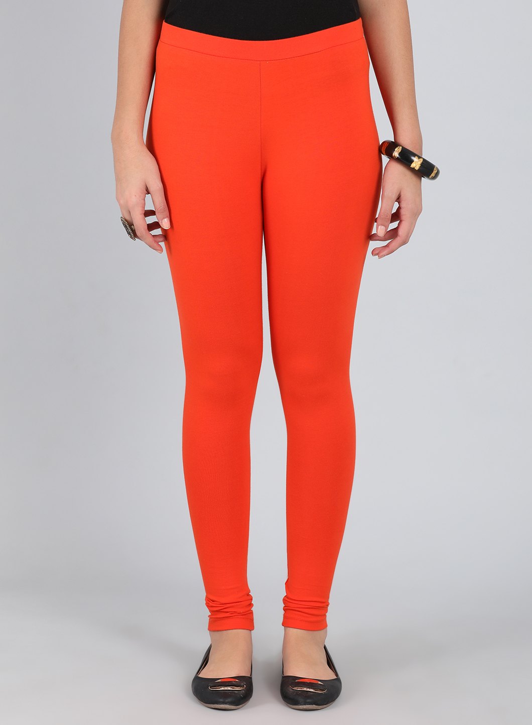 Orange Ankle Length Tights