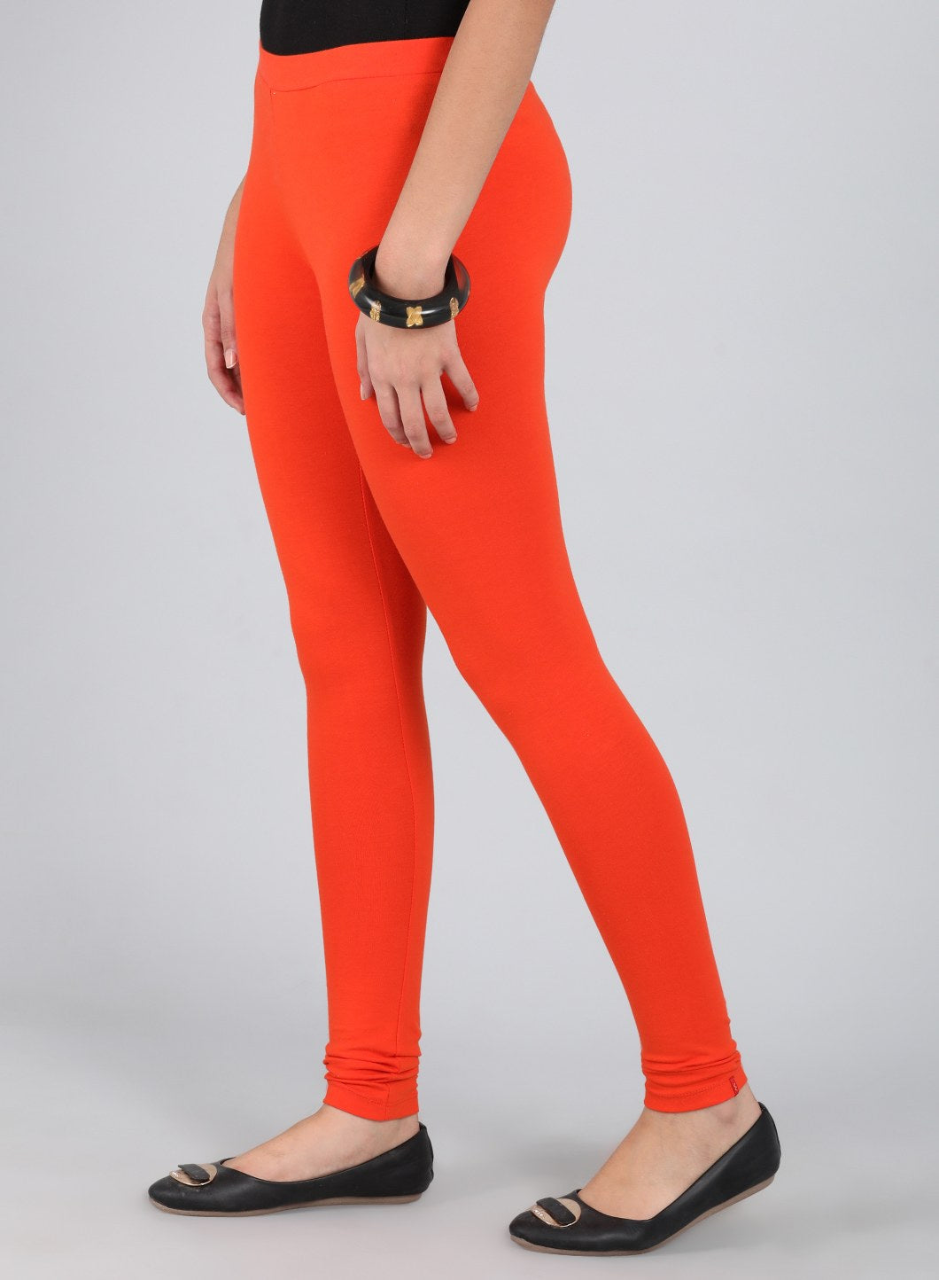 Orange Ankle Length Tights