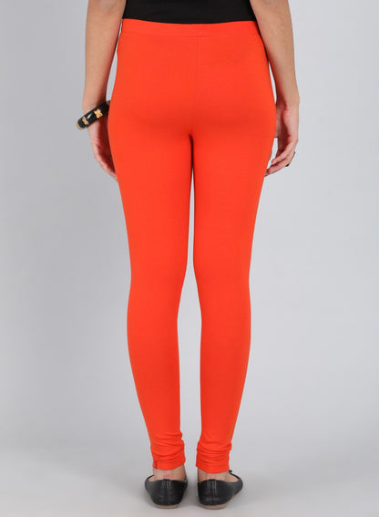 Orange Ankle Length Tights