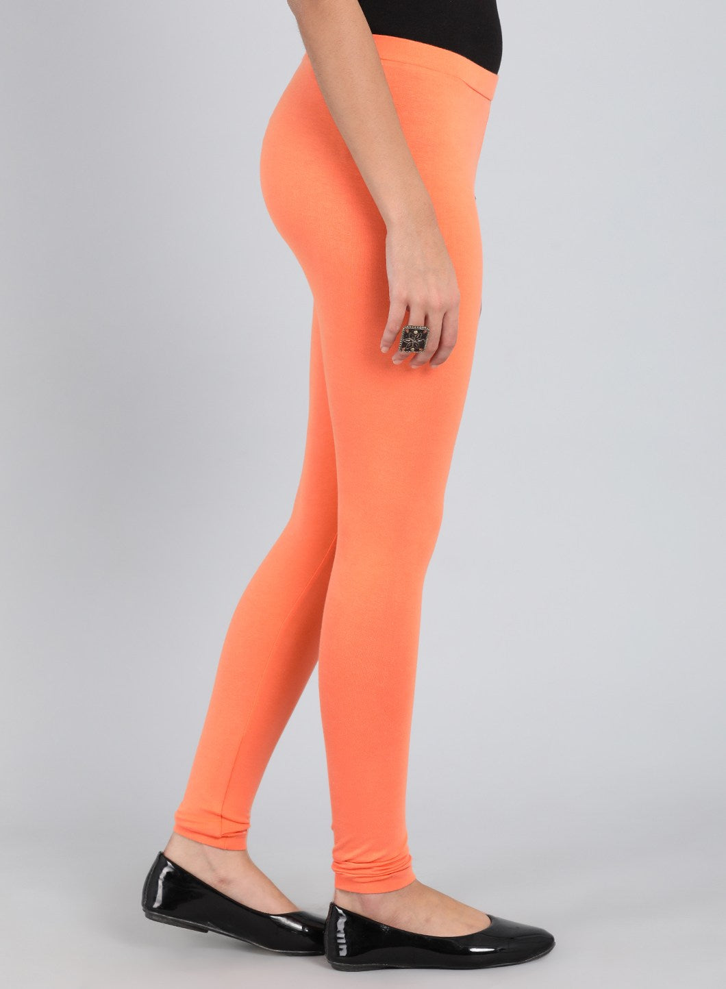 Orange Solid Tights