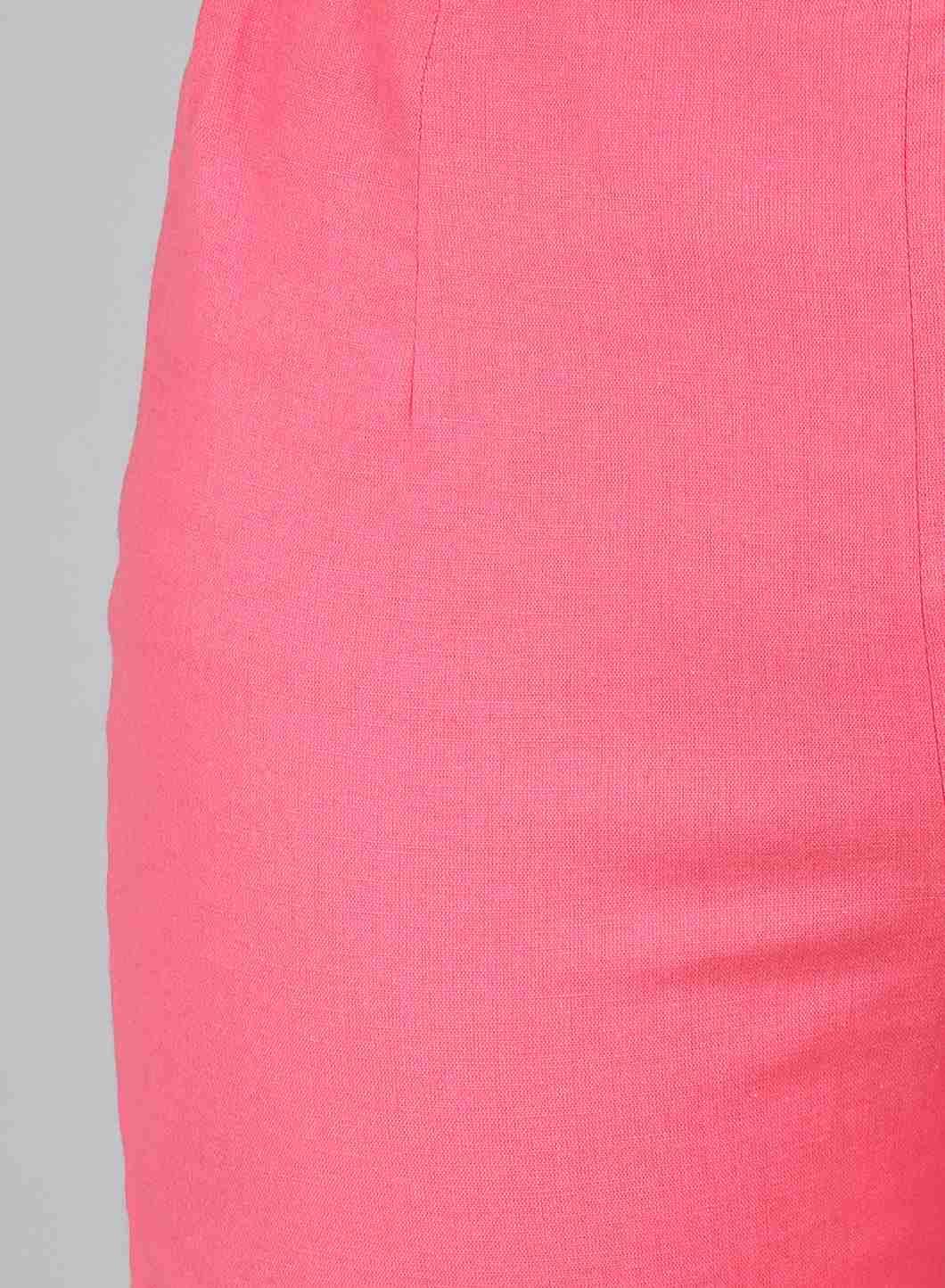 Pink Fitted Trousers - wforwoman