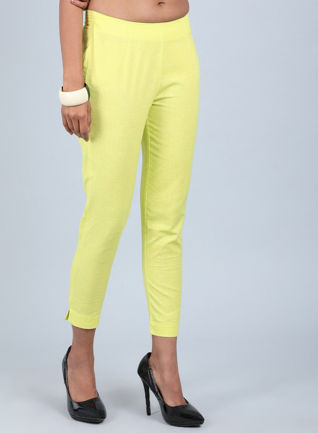 Green Solid Trousers