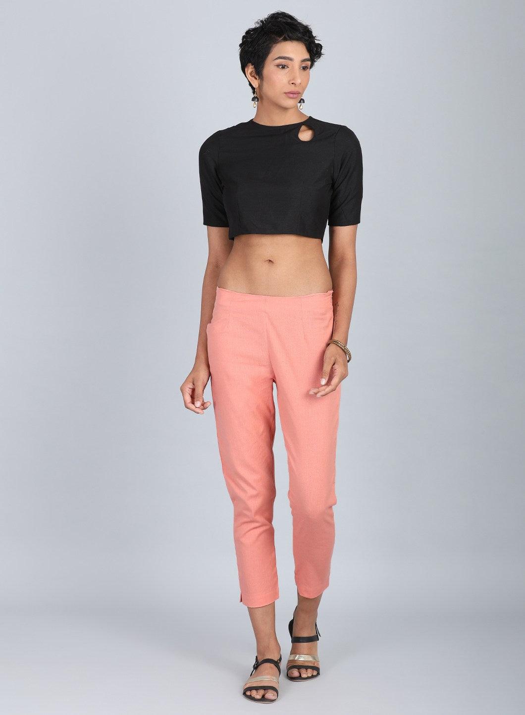 Peach Ankle Length Trousers - wforwoman