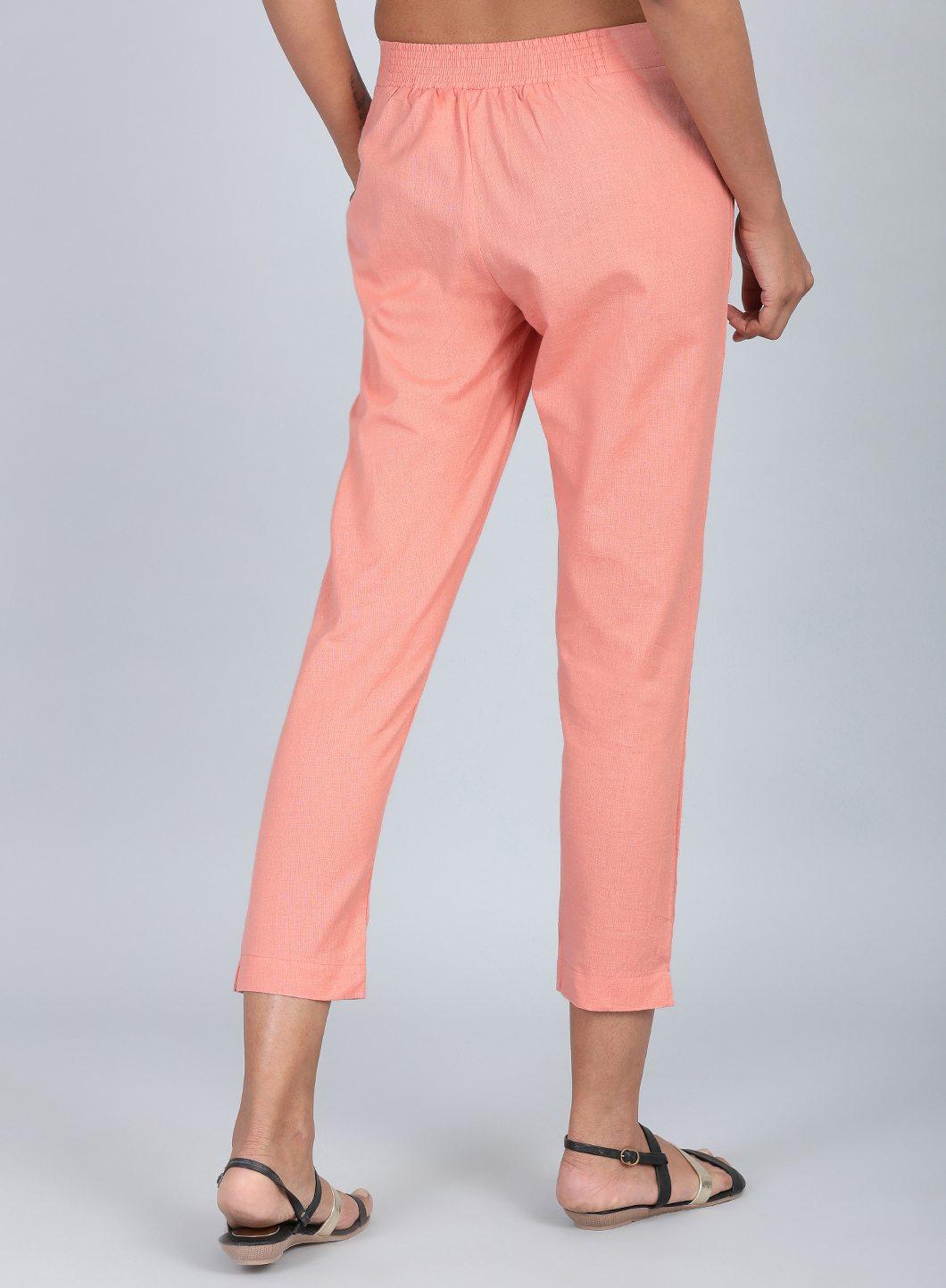 Peach Ankle Length Trousers - wforwoman