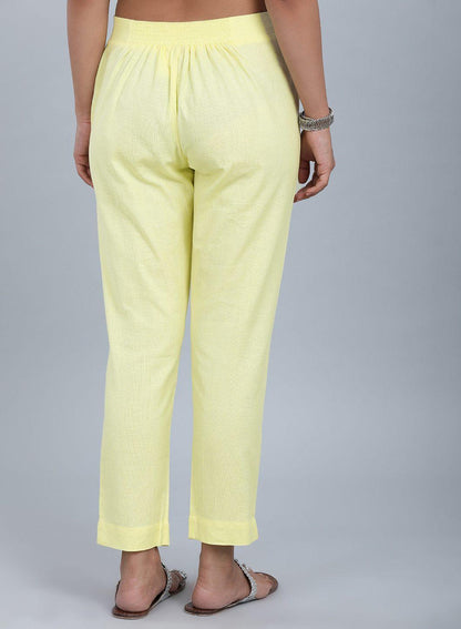 Yellow Ankle Length Trousers - wforwoman