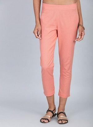 Peach Ankle Length Trousers - wforwoman