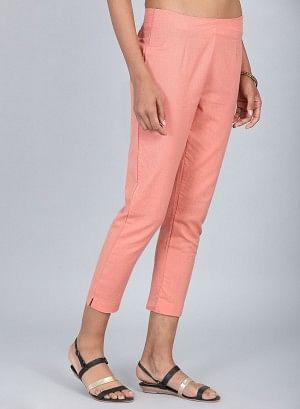 Peach Ankle Length Trousers - wforwoman