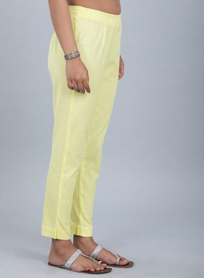 Yellow Ankle Length Trousers - wforwoman