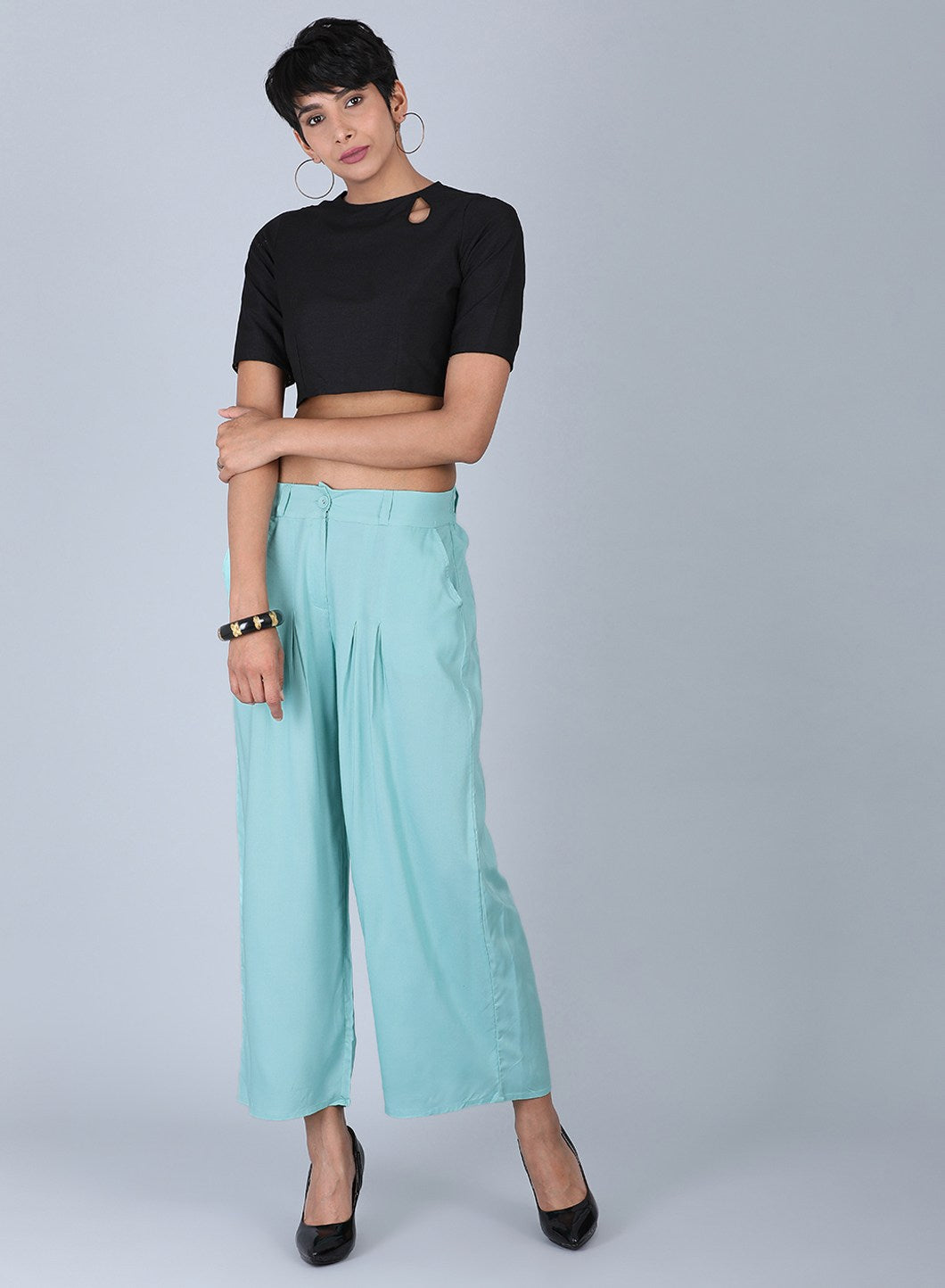 Blue Tailored Volume Pants