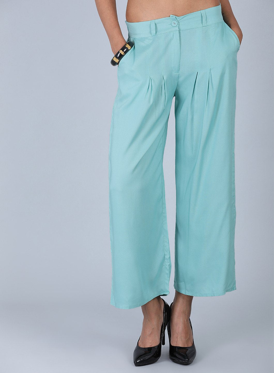 Blue Tailored Volume Pants