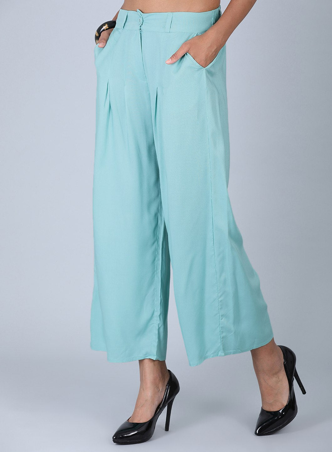 Blue Tailored Volume Pants