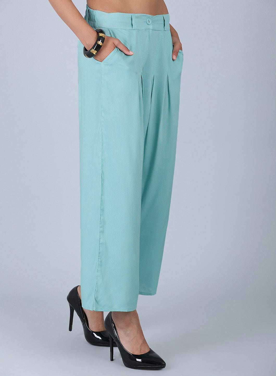 Blue Tailored Volume Pants