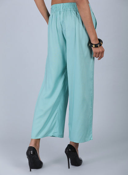 Blue Tailored Volume Pants