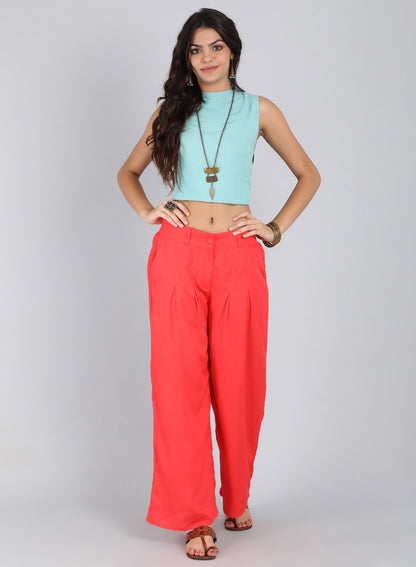 Pink Tailored Volume Pants