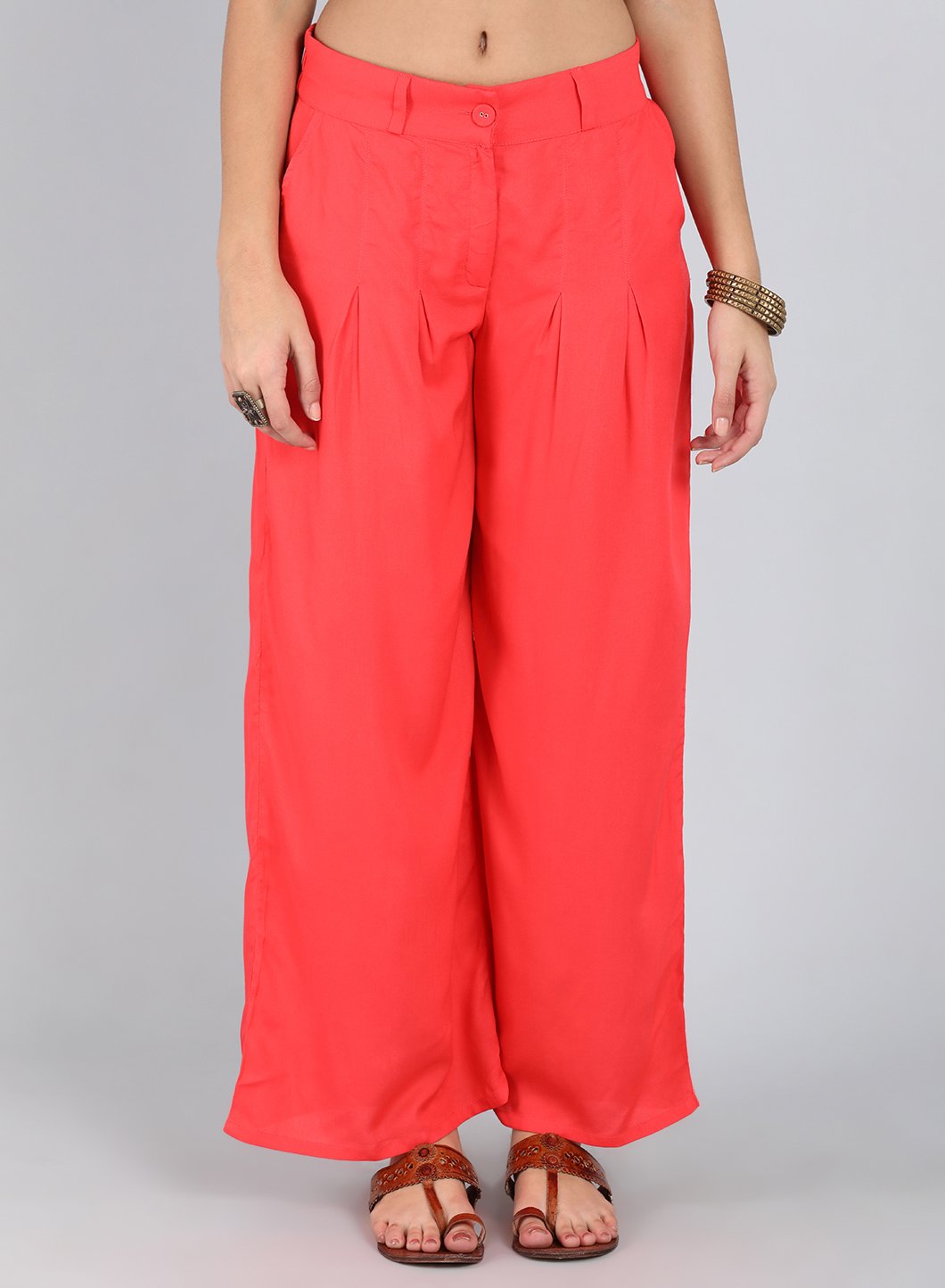 Pink Tailored Volume Pants