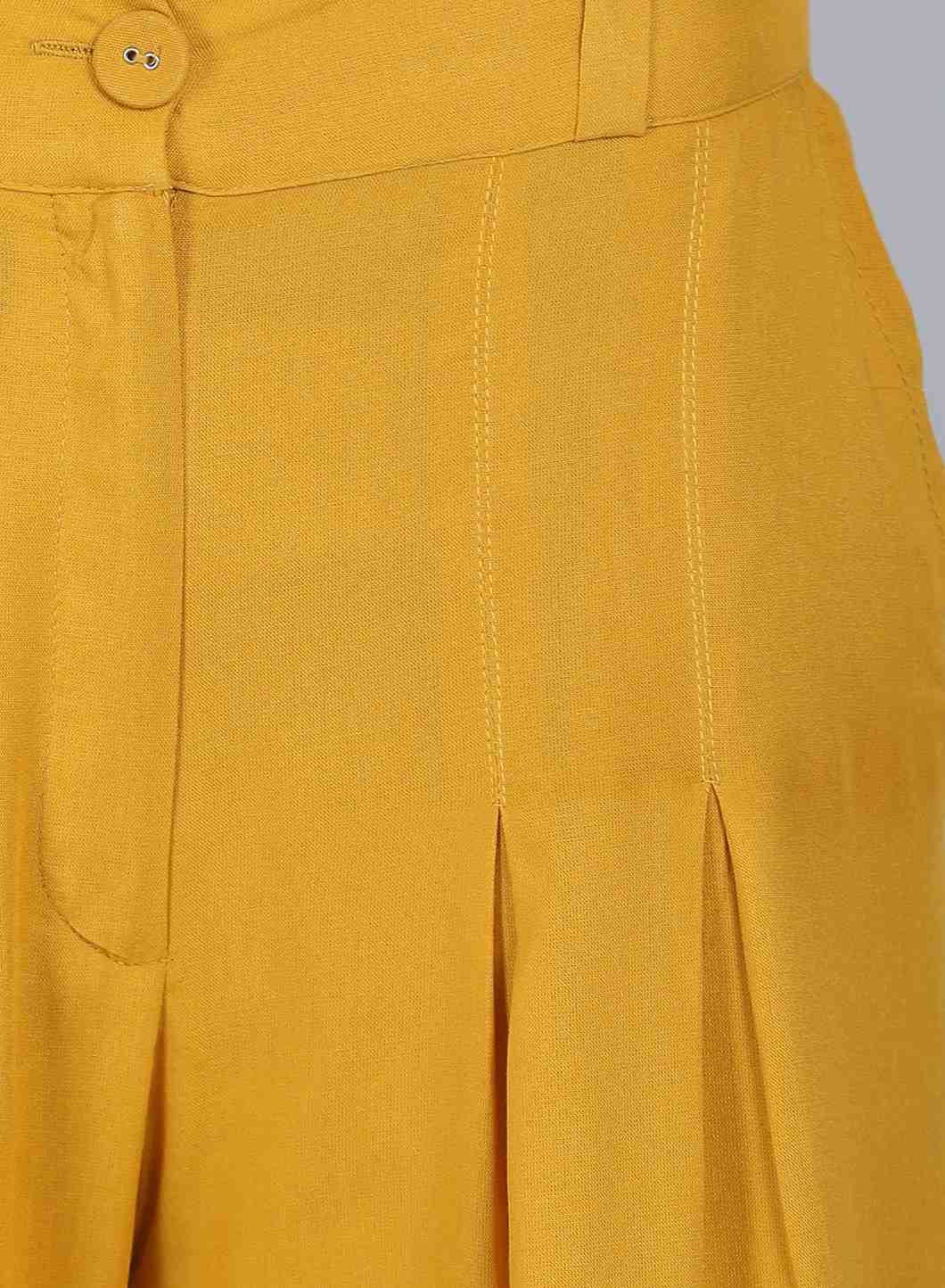 Yellow Tailored Volume Pants