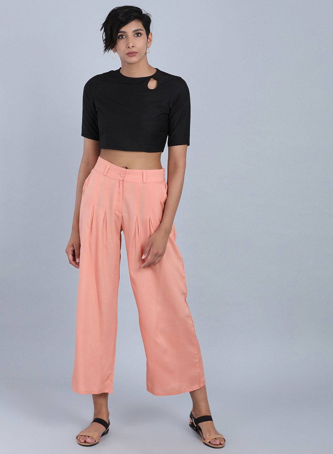 Peach Tailored Volume Pants