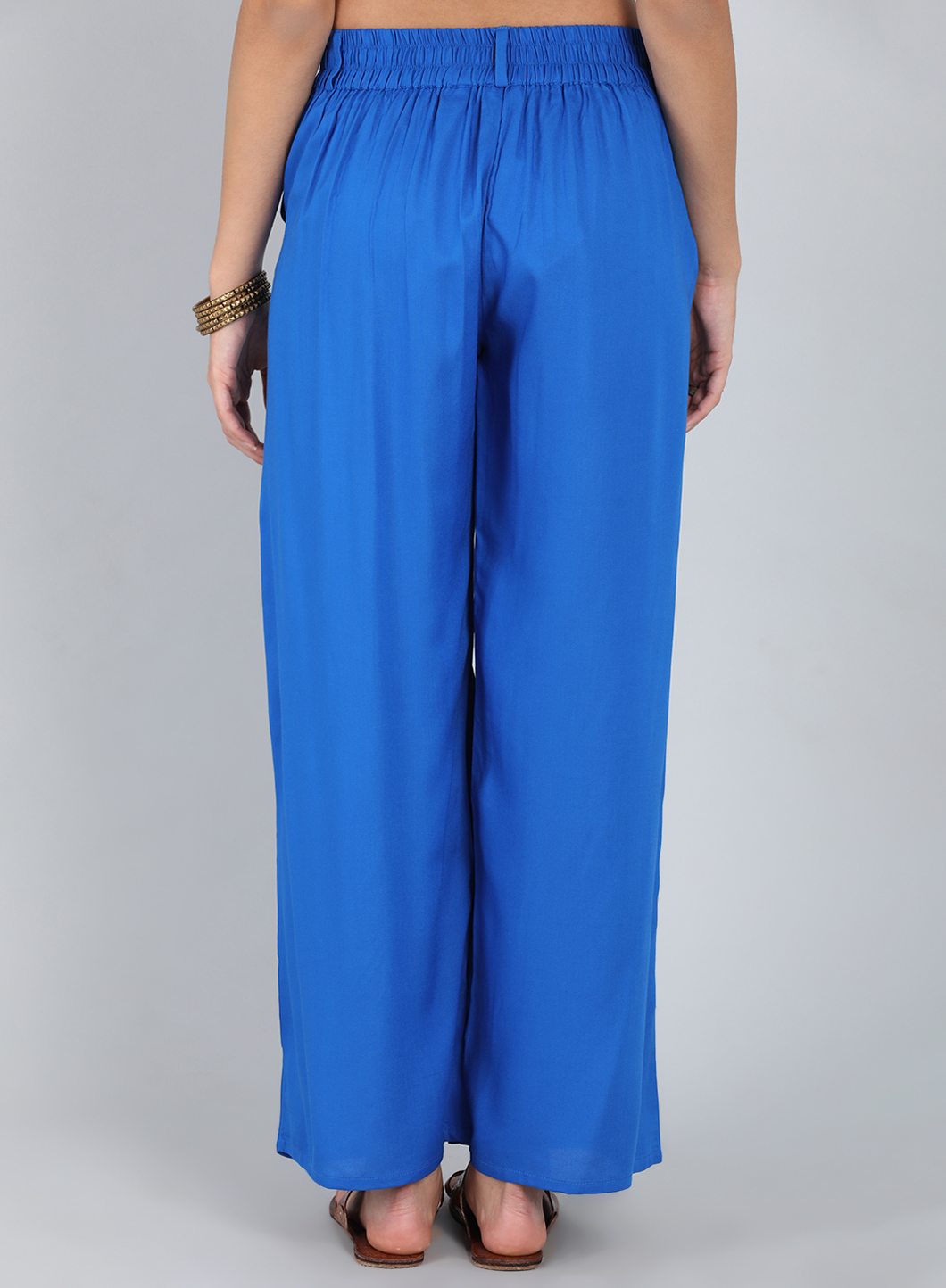 Blue Pleated Pants