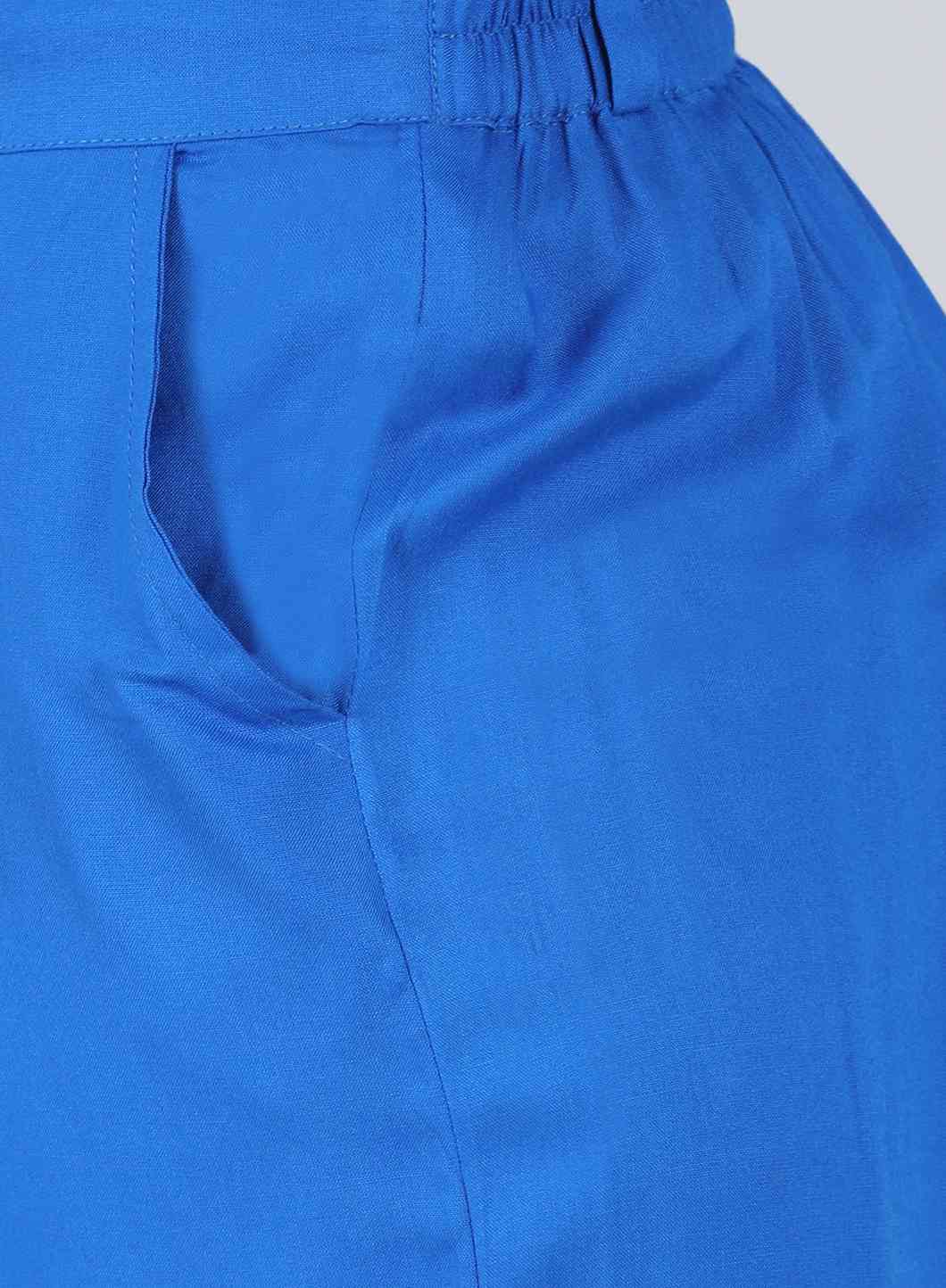 Blue Pleated Pants