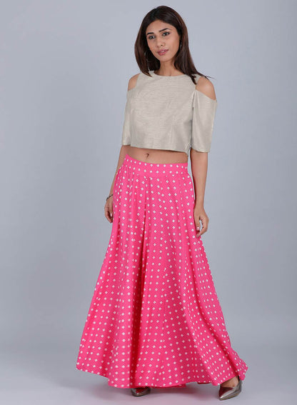 Pink Printed Culottes