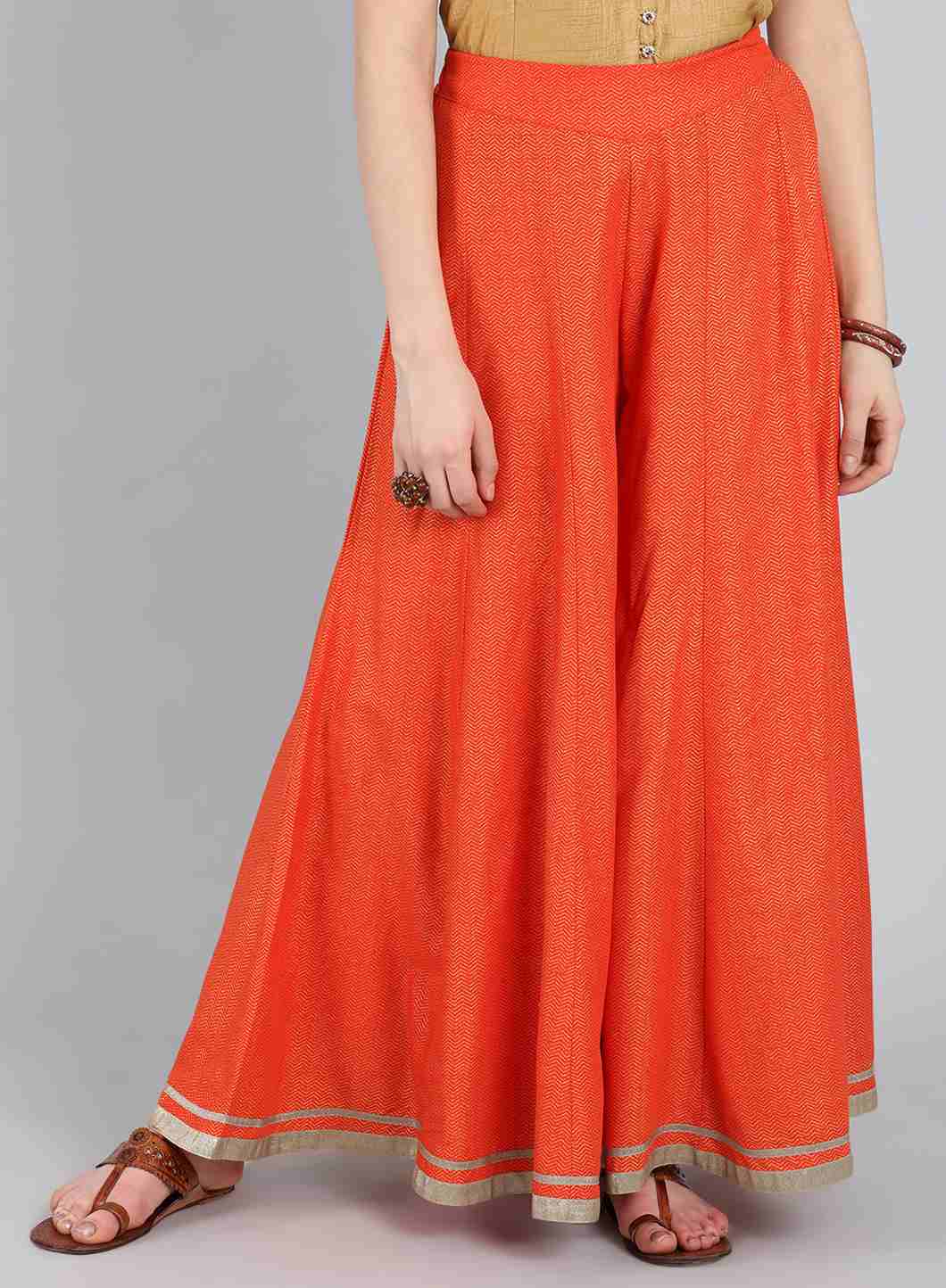 Orange Printed Culottes