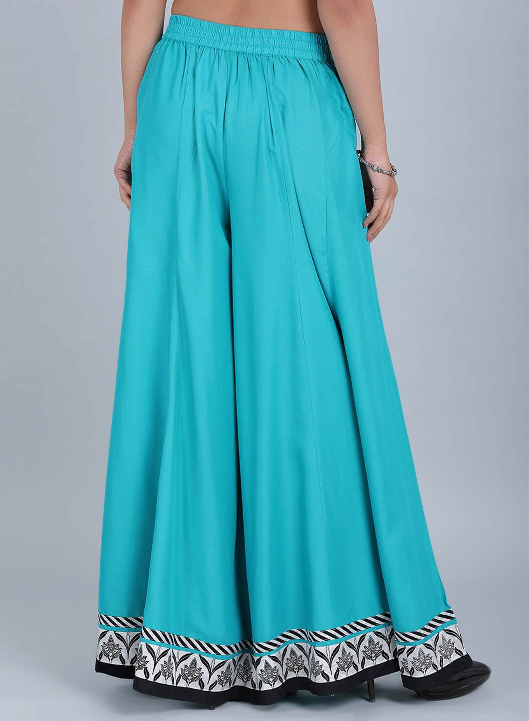 Blue Solid Culottes