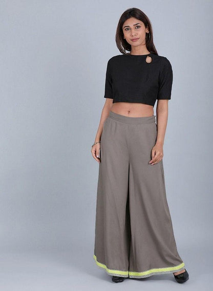 Grey Flared Pants - wforwoman