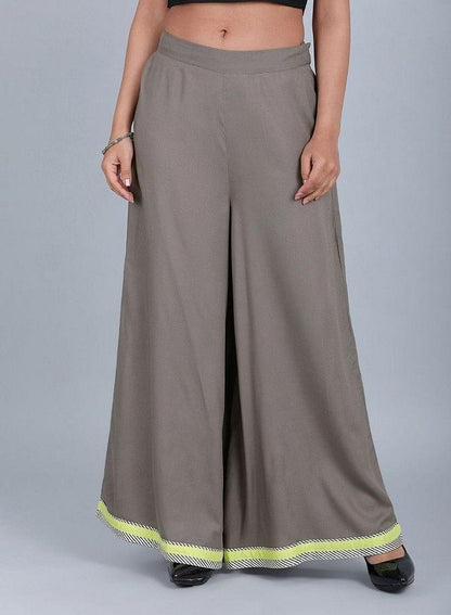 Grey Flared Pants - wforwoman