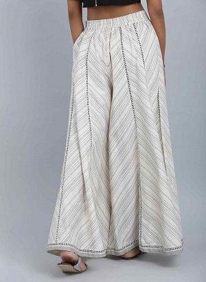 Off-White Striped Culottes - wforwoman