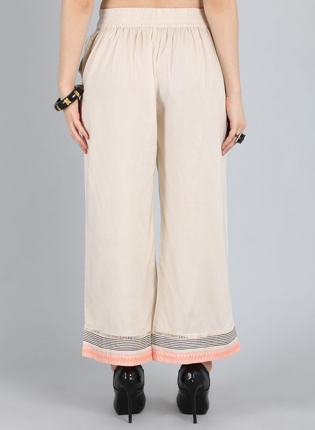 Off-White Pleated Pants - wforwoman