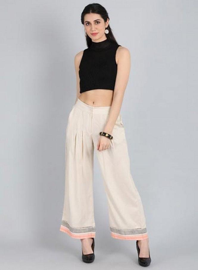 Off-White Pleated Pants - wforwoman