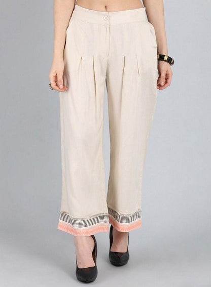 Off-White Pleated Pants - wforwoman