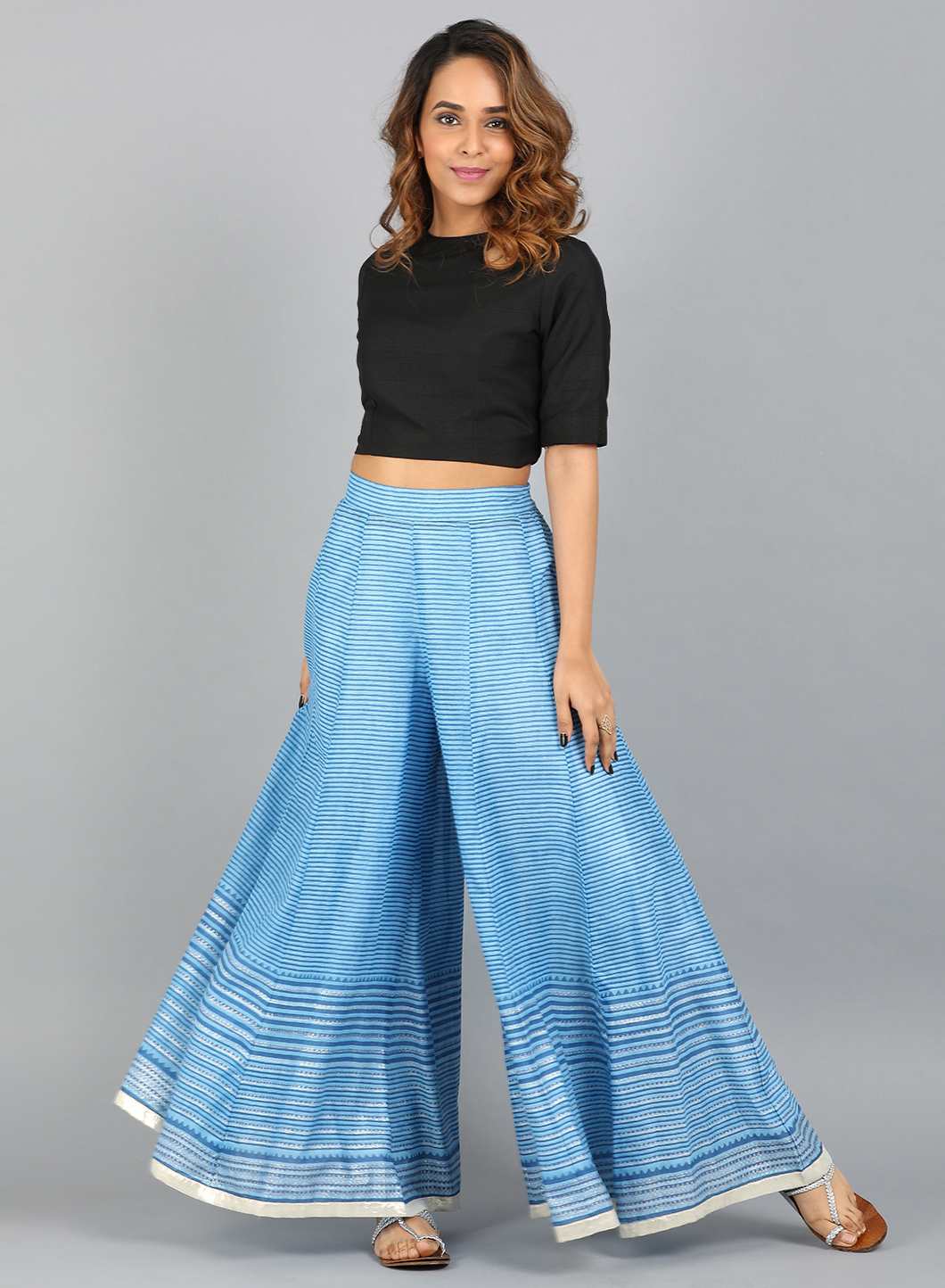 Blue Printed Culottes