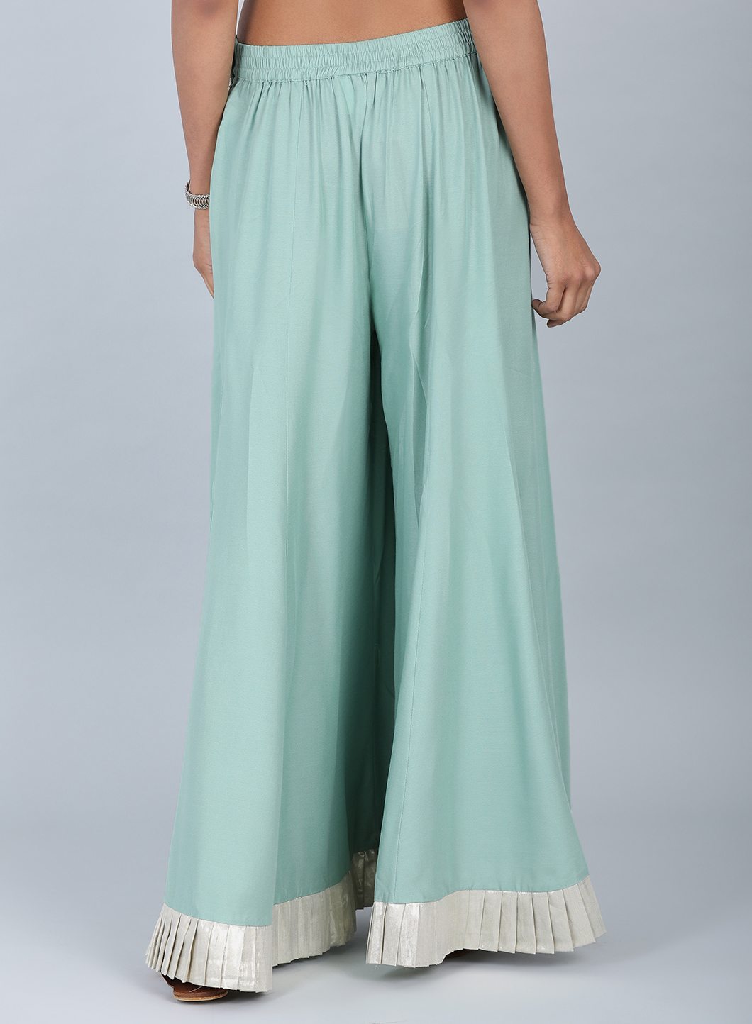 Green Crinkled Culottes