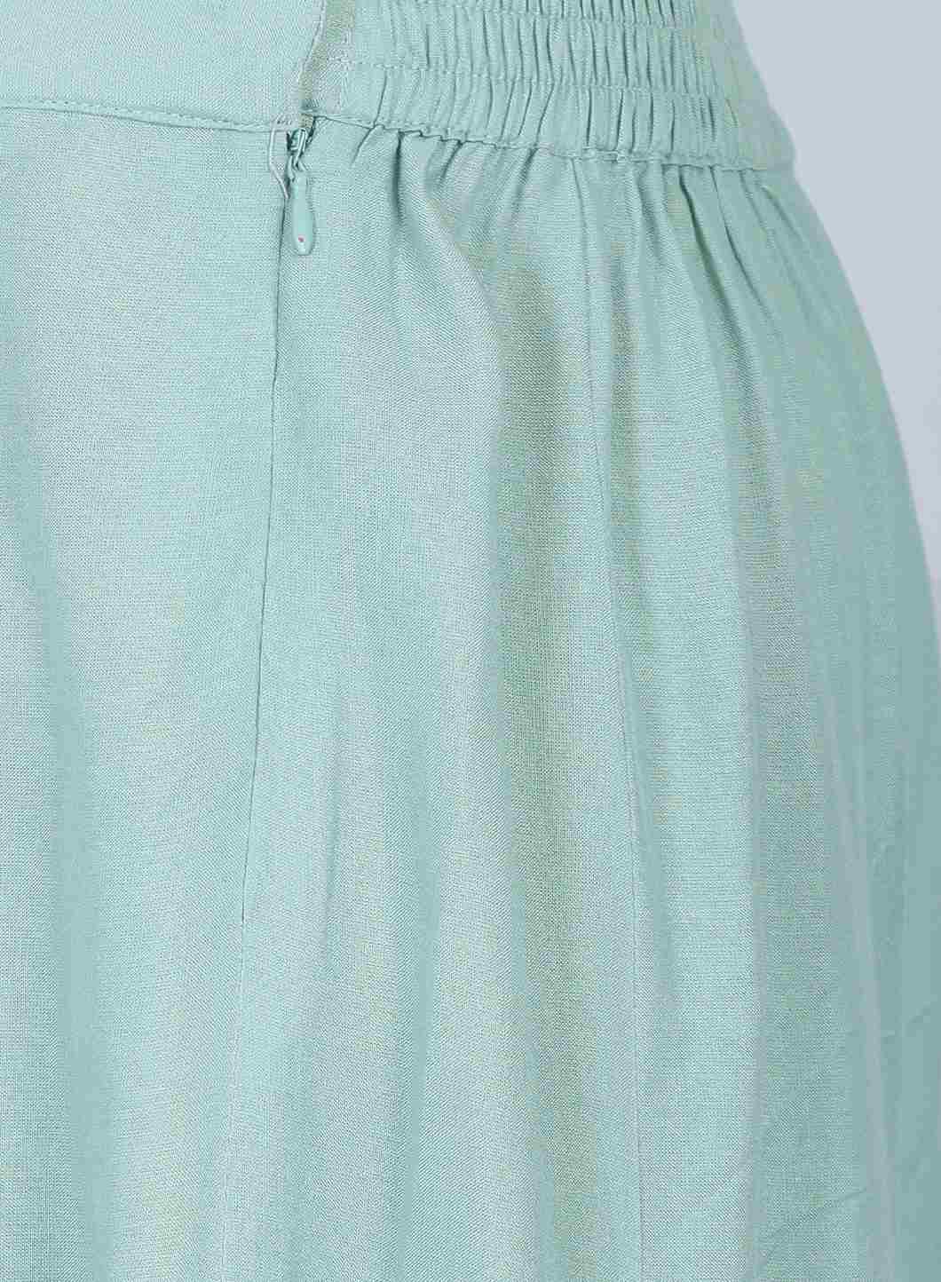 Green Crinkled Culottes