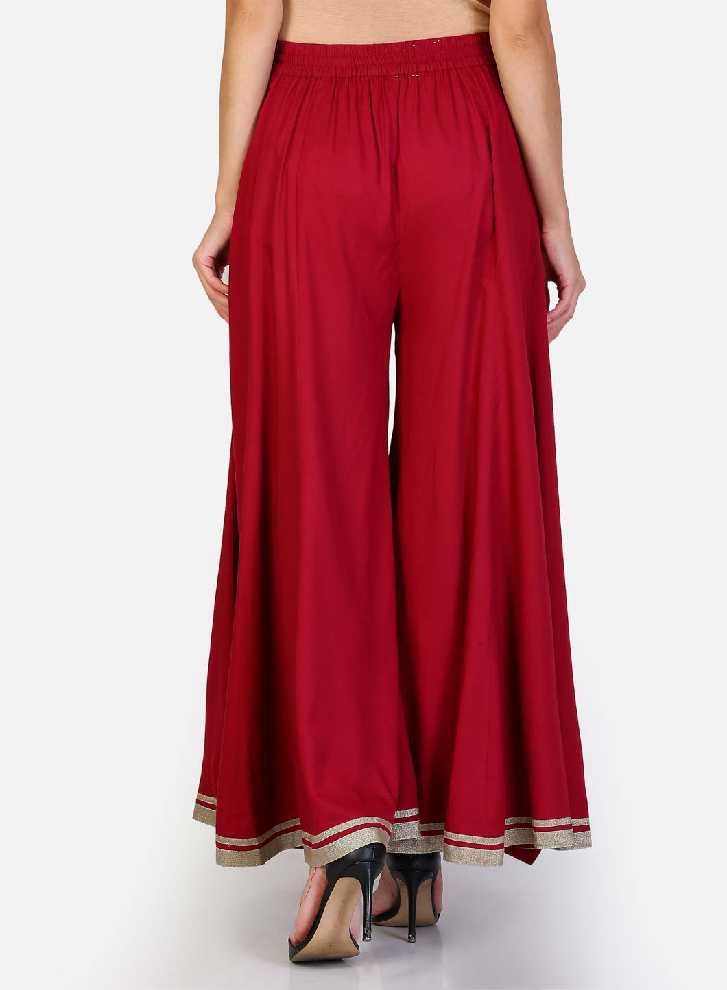 Maroon Solid Sharara