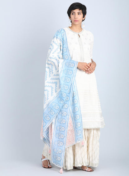 Blue Voile Dupatta