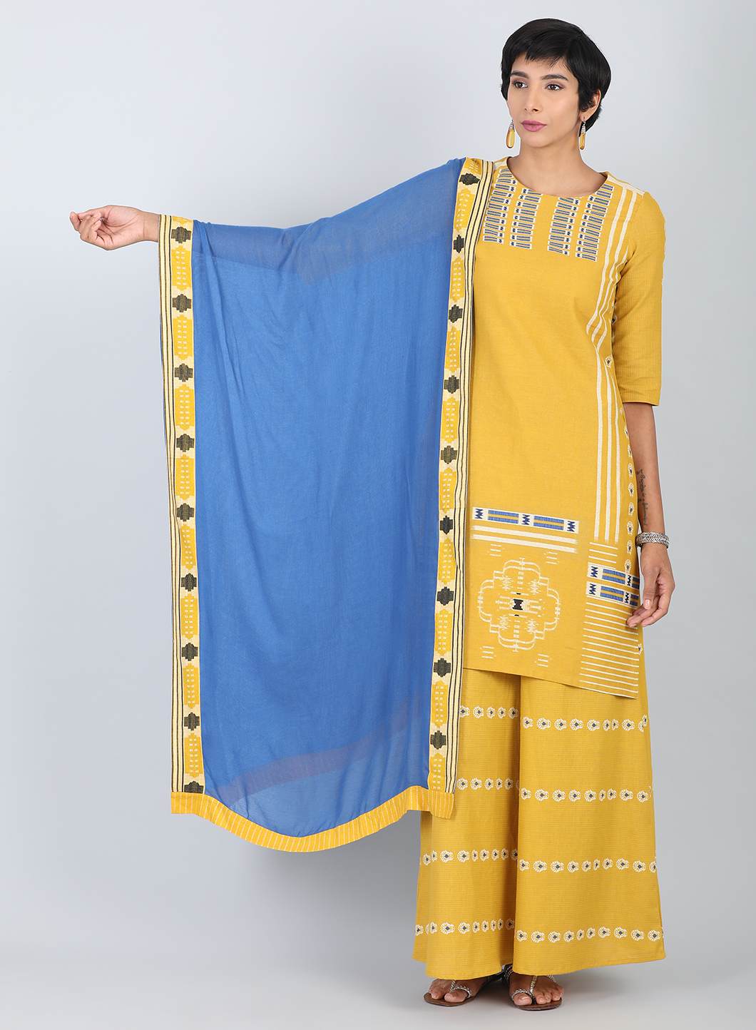 Blue Solid Dupatta