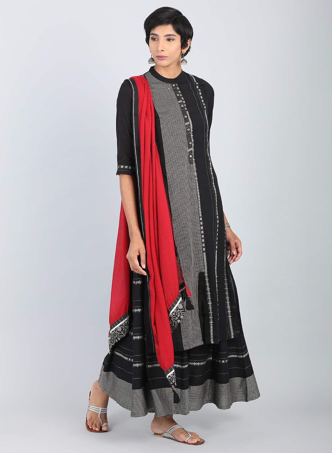 Black Printed Dupatta