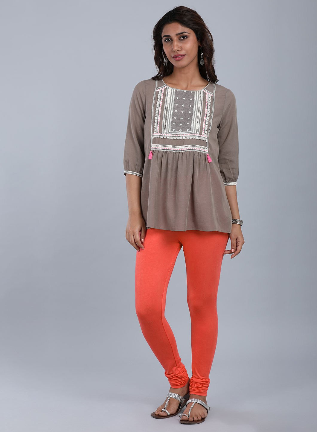 Coral Basic Knitted Churidar