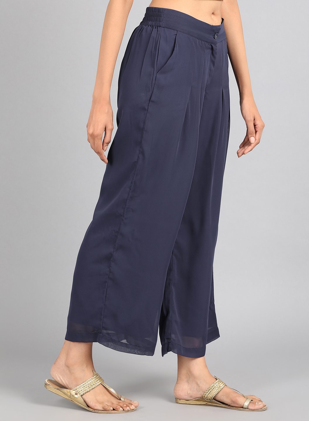 Blue Tailored Volume Pants