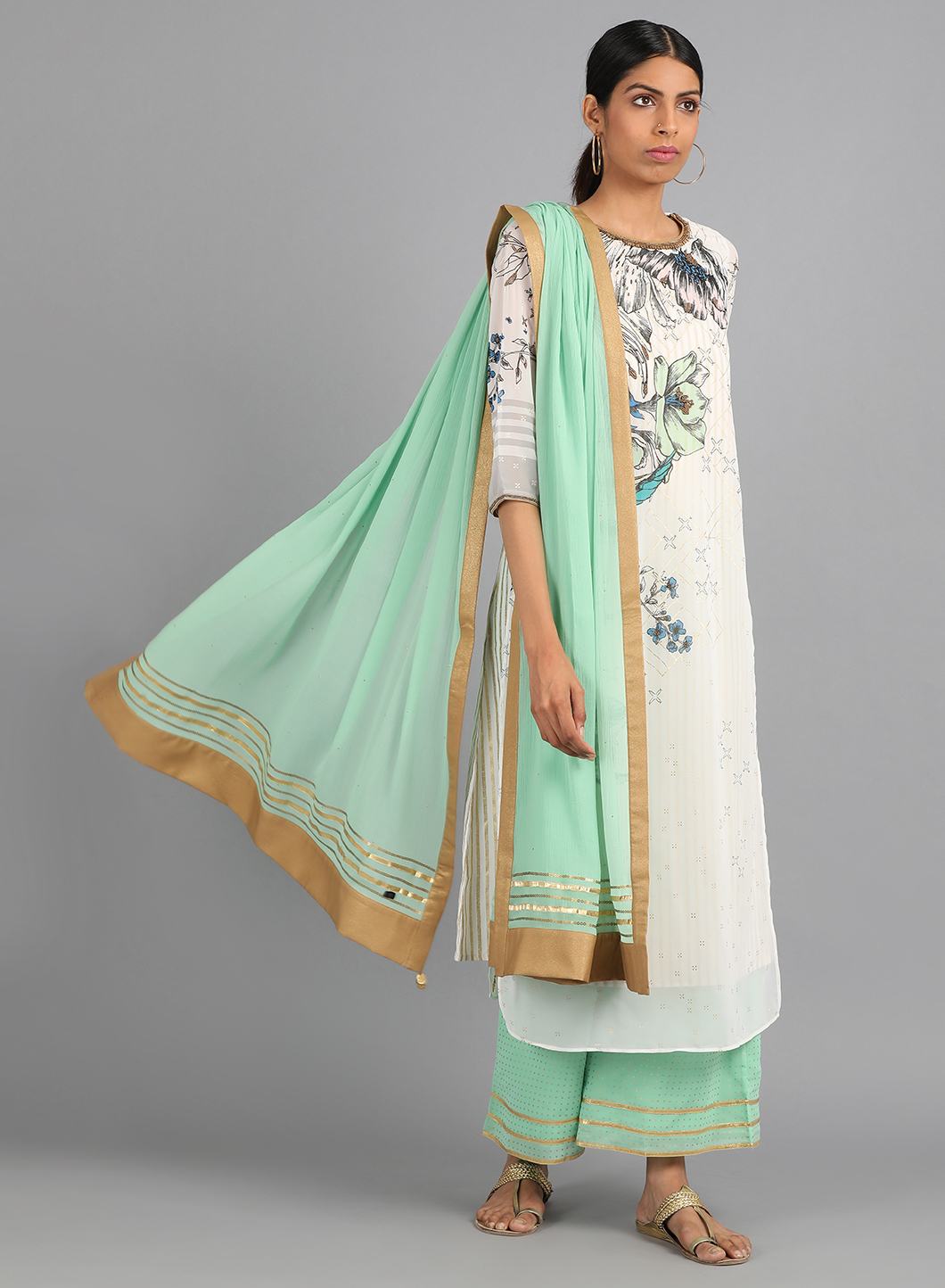 Green Chiffon Dupatta