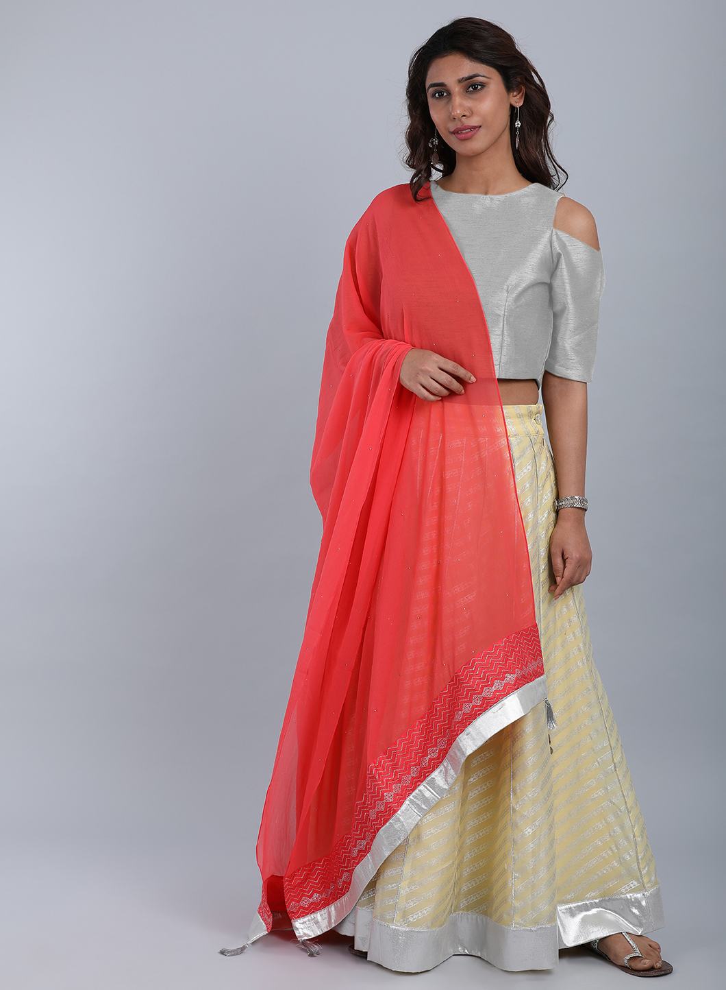 Coral Mukaish Dupatta