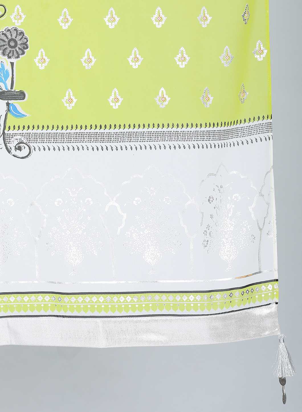 Green Floral Print Dupatta