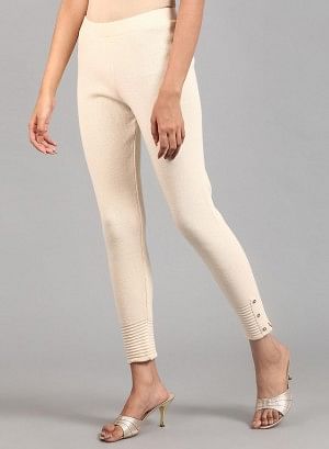 Ecru Fitted Winter Tights