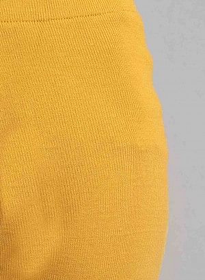 Yellow Fitted Winter Tights