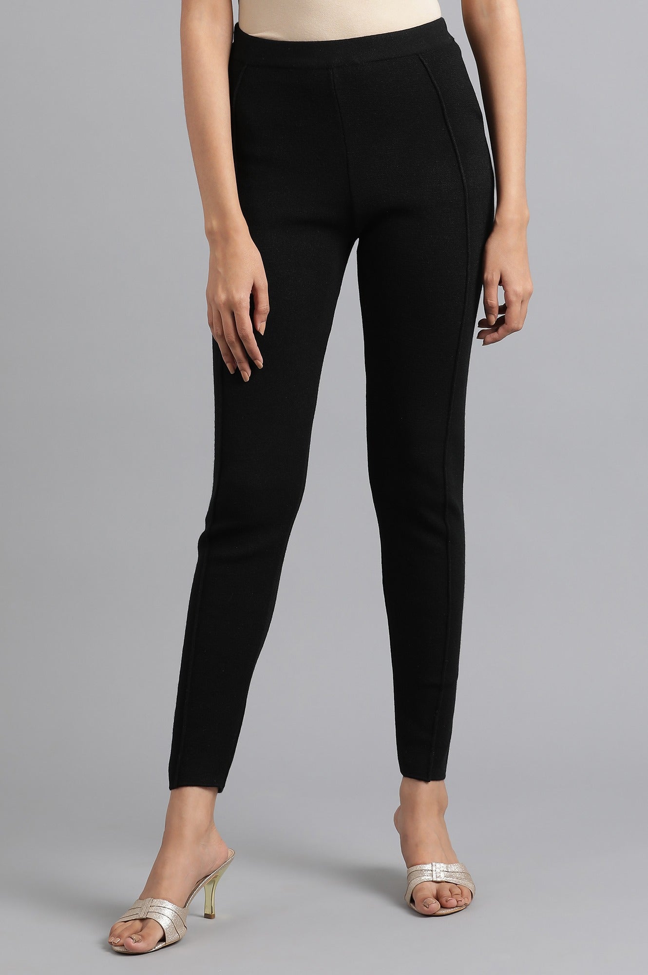 Black Woollen Leggings