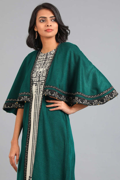 Green Round Neck Layered Kurta